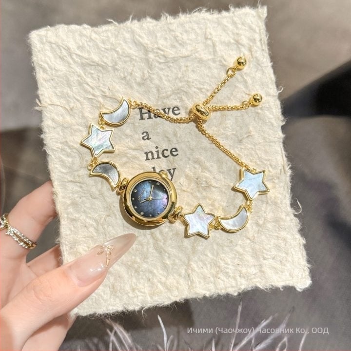 Mokago женски кварцов часовник 8163, перлен циферблат, корпус от сплав, водоустойчив до 30 м, спирална корона