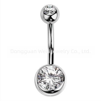 Пъпно пирсинг от титановата сплав G23, цирконова обработка, геометрична форма, унисекс