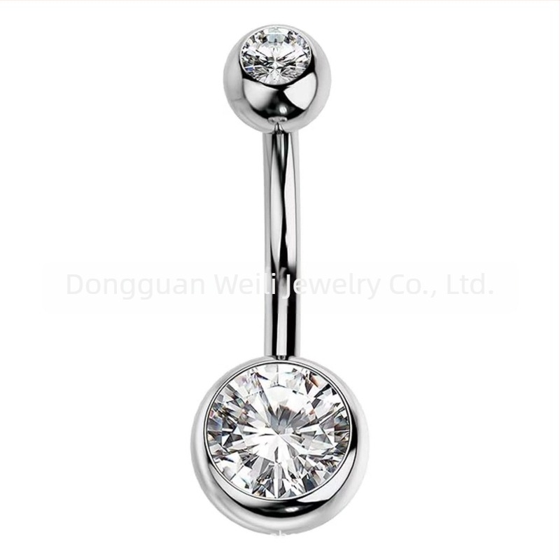 Пъпно пирсинг от титановата сплав G23, цирконова обработка, геометрична форма, унисекс