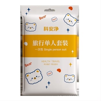 Отпечатан еднократен комплект спално бельо за хотели – четири части, SMS материя