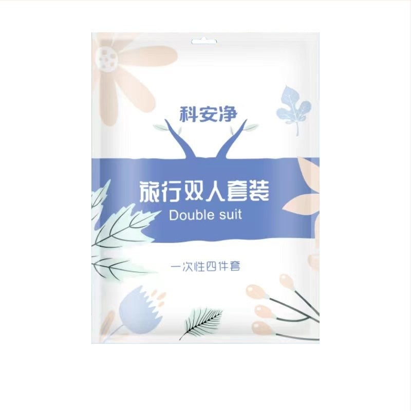 Отпечатан еднократен комплект спално бельо за хотели – четири части, SMS материя