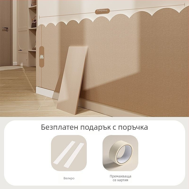 3D мек стенен панел за легло с лепило – декоративен стенен панел за спалня/кабинет, полиестер, едноцветен модел, китайски стил