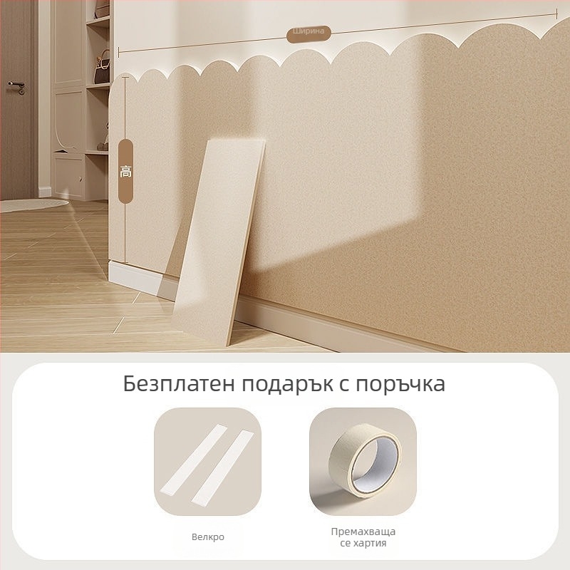 3D мек стенен панел за легло с лепило – декоративен стенен панел за спалня/кабинет, полиестер, едноцветен модел, китайски стил