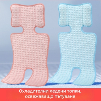 Подложка за седалка на детска количка, дишаща охлаждаща, за бебета 0–12 месеца, съвместима с петточков колан, универсална