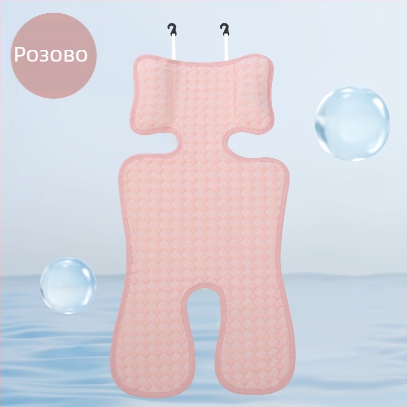 Подложка за седалка на детска количка, дишаща охлаждаща, за бебета 0–12 месеца, съвместима с петточков колан, универсална