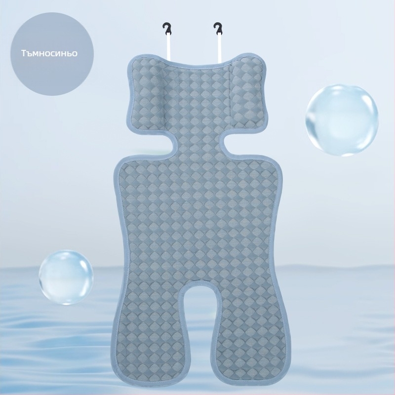 Подложка за седалка на детска количка, дишаща охлаждаща, за бебета 0–12 месеца, съвместима с петточков колан, универсална