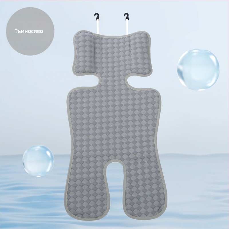 Подложка за седалка на детска количка, дишаща охлаждаща, за бебета 0–12 месеца, съвместима с петточков колан, универсална