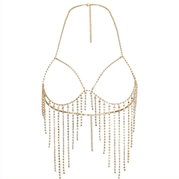 Телесна верига с rhinestone кристали, инкрустиране на изкуствени камъни, геометричен дизайн, електроплакиране