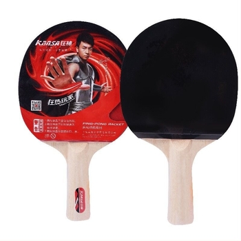 Crazy God Комплект ракети за тенис на маса – 2 ракети и 3 топки, основа от поплар, гума с обратното лепене, хоризонтална ракета