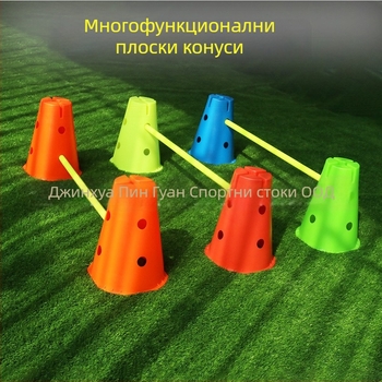Футболни тренировъчни помагала – PE материал, Crown марка, препятствия конуси и кофа за сигнали
