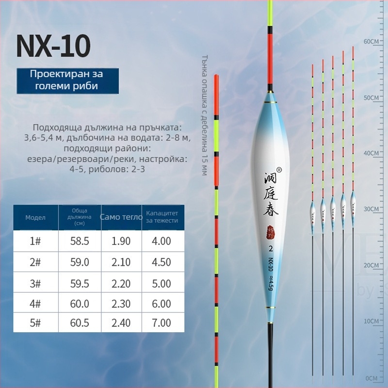 Nano вертикални поплавъци за риболов — Dongtingchun, вертикален дрейф