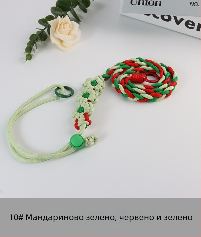Jing Orange шнур за телефон с флорална тъкан, регулируем, унисекс, ръчна изработка, полиестер, пластмасова катарама