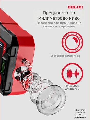 Delixi лазерен измервател на разстояние с инфрачервено измерване, преносим високоточен електронен инструмент за помещения