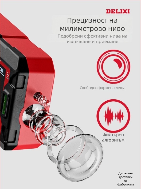 Delixi лазерен измервател на разстояние с инфрачервено измерване, преносим високоточен електронен инструмент за помещения