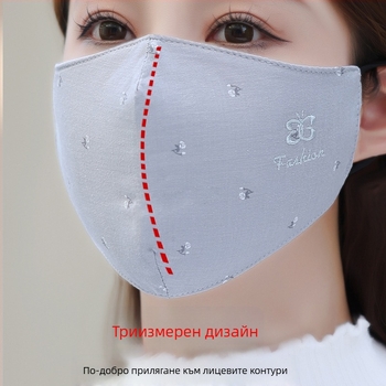 Женска 3D топла памучна маска за лице, пераща се, дишаща, за зимно-есенно каране на велосипед