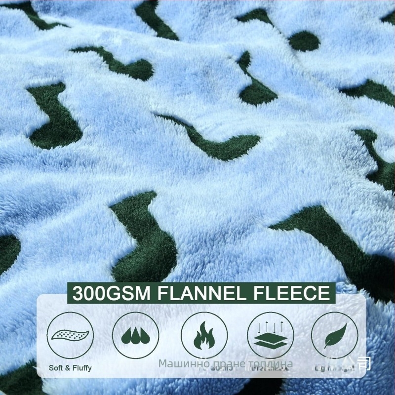 Фланелено одеяло за хвърляне с 3D музален модел, полиестерна материя, за пролет и есен