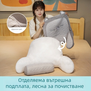 Възглавница за облегалка за диван/офис стол, Ice Silk текстил, PP cotton пълнеж, карикатурен животински принт, бродиране/печат/шевове