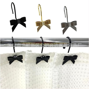 Закачалка за душ завеса от цинкова сплав, декоративна, единична кука Nordic стил, 12 броя