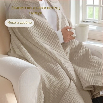 Памучно покривало за диван, текстура на пчелна пита, модерен минималистичен стил, четири сезона, тегло 300–499 g