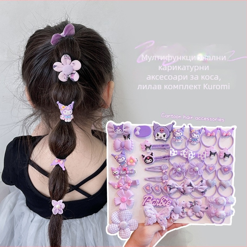 Детски фиби за коса с форма на панделка — ръчно изработени пластмасови аксесоари за коса, комплект 16 броя, серия Принцеса, за деца на възраст 3–10 години