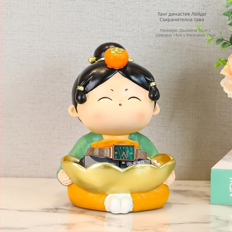 Смолена декоративна поставка за ключове в стил Тан династия, рисувана повърхност, марка Tang Yi