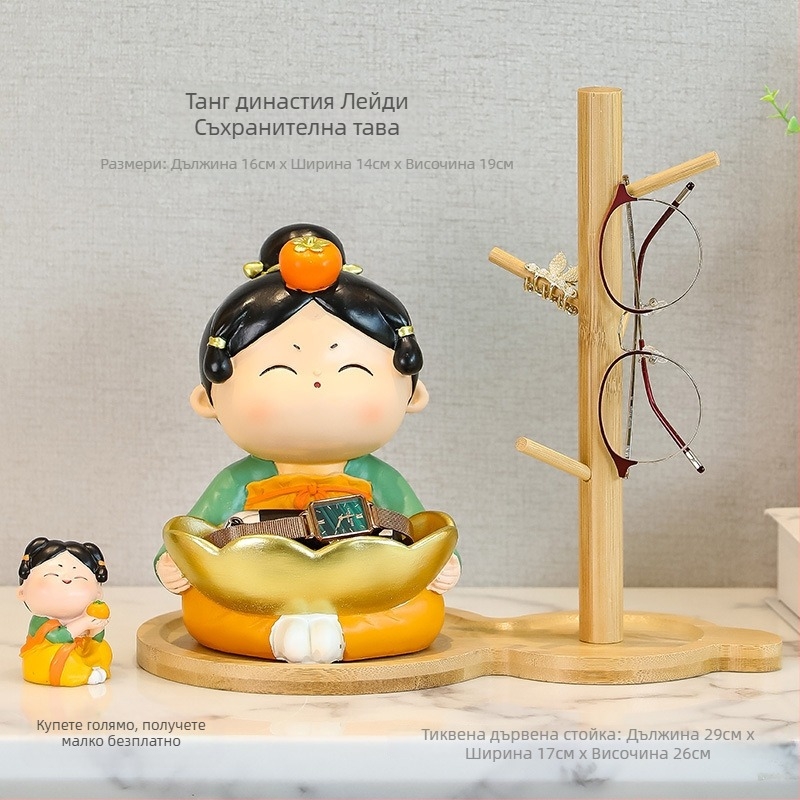 Смолена декоративна поставка за ключове в стил Тан династия, рисувана повърхност, марка Tang Yi