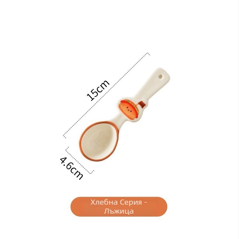 Керамична плоска чиния с подглазурен рисунък, нестандартна форма и мультяшен дизайн