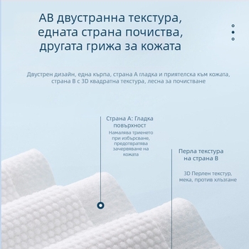 Еднократна кърпа за измиване на лице в ролка - 100% вискоза, плоска тъкане, персонализиране налично, съдържание на основен компонент: 100%