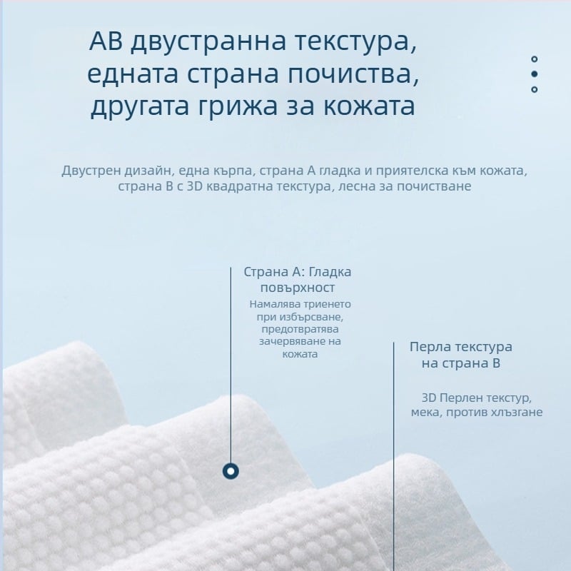 Еднократна кърпа за измиване на лице в ролка - 100% вискоза, плоска тъкане, персонализиране налично, съдържание на основен компонент: 100%