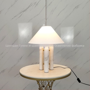 Настолна лампа с мраморно цилиндрично тяло, модерен минималистичен стил, TD841, 220V, нощно осветление и амбиентно осветление