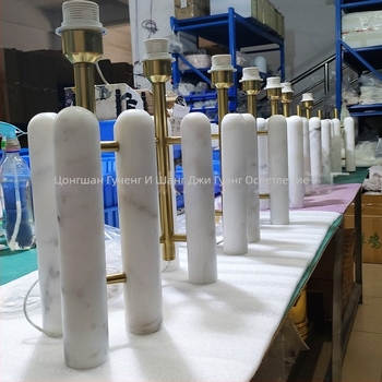 Настолна лампа с мраморно цилиндрично тяло, модерен минималистичен стил, TD841, 220V, нощно осветление и амбиентно осветление