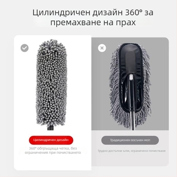 Четка за измиване на кола с меки власинки и дръжка от неръждаема стомана — инструмент за почистване на автомобила, модел 6615012h172z58