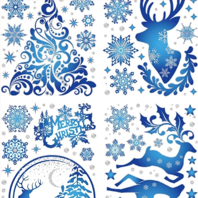 Декоративен стенен стикер със снежен узор – PVC, 1 брой, декоративни стенни стикери, подходящ за хол, спалня, кабинет, кухня, баня, антре, балкон и търговски помещения