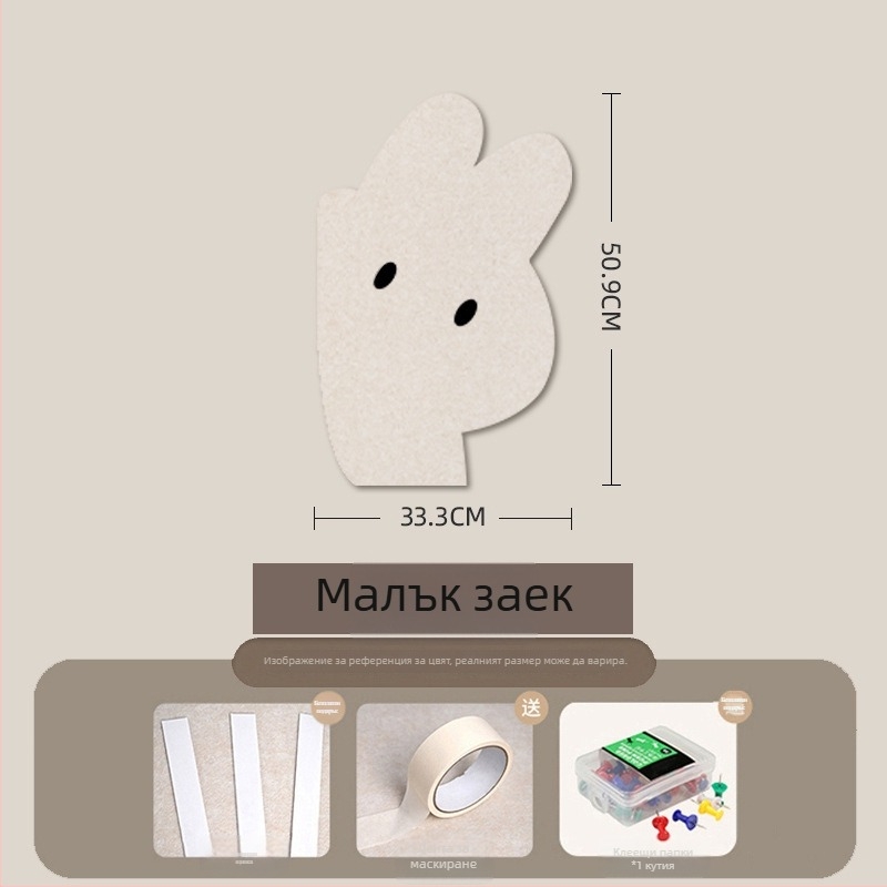 Антиударен стенен стикер за детска стая с дървесен модел, комплект от 2 части, мек защитен кант до леглото, декоративна фетрова дъска.