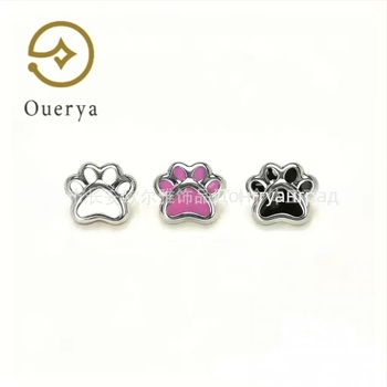 Обеци от титиева сплав, капково емайл с мотиви котешка лапа и лапа на мечка, геометричен дизайн, полирана повърхност