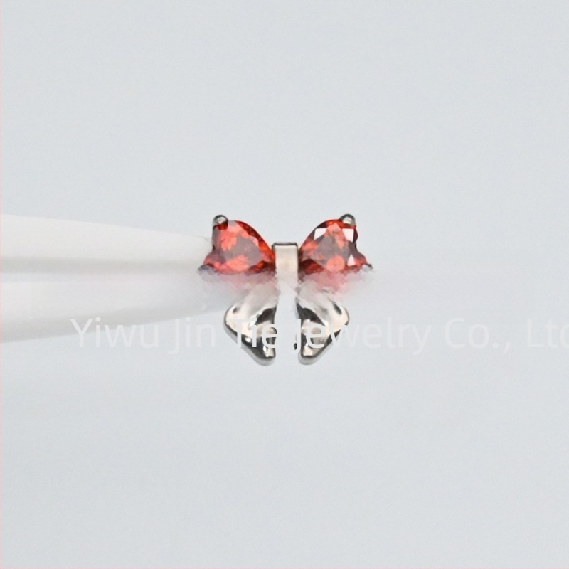 Обеци - форма лък, титиева сплав за импланти ASTM F-136, обработка с диаманти, унисекс корейски стил