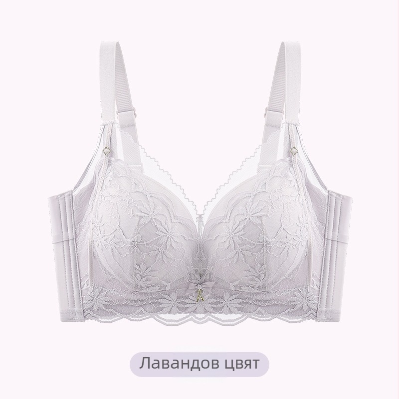 Push-up дантелен сутиен с пяна за оформяне, нейлонова основа, чашка 3/4, фиксирани презрамки, задно закопчаване с четири реда куки, подходящ за всички сезони