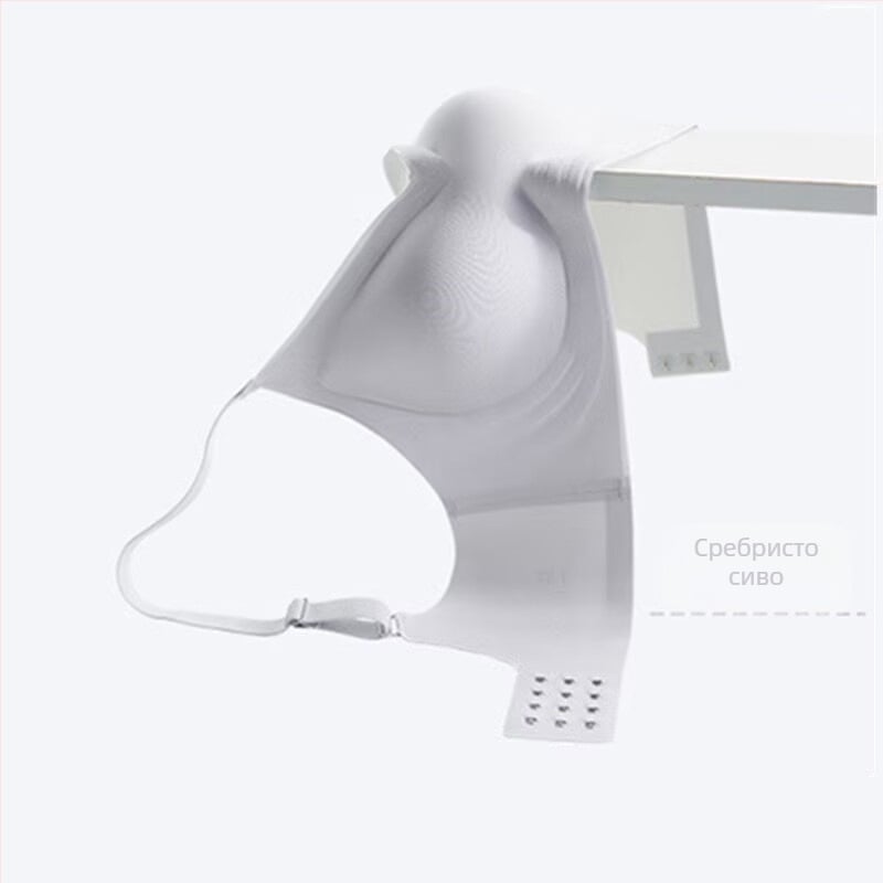 Безшевен сутиен за жените с малък бюст, тънък, против увисване, мек подкрепящ, 3/4 чашка, чашка с горна част тънка, долна част дебела, фиксирани презрамки, заден двуреден закопчалка, найлон