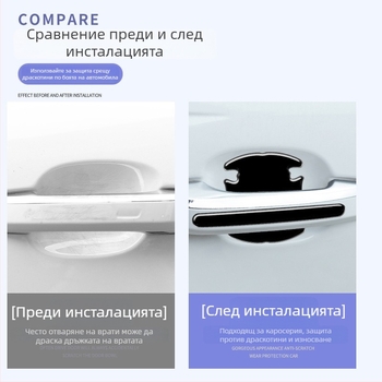 Антиударна лента за врати, универсално покритие за дръжка на врата, самозалепваща защита срещу надраскване