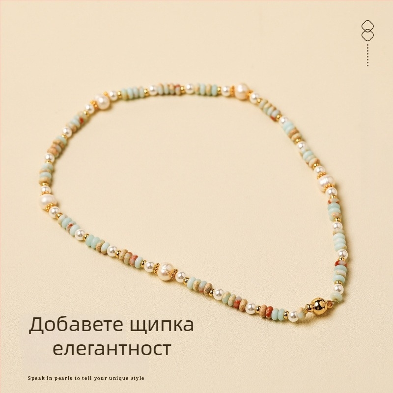 Гривна от естествен камък, ръчно изработена за жени с геометричен дизайн в нов китайски стил