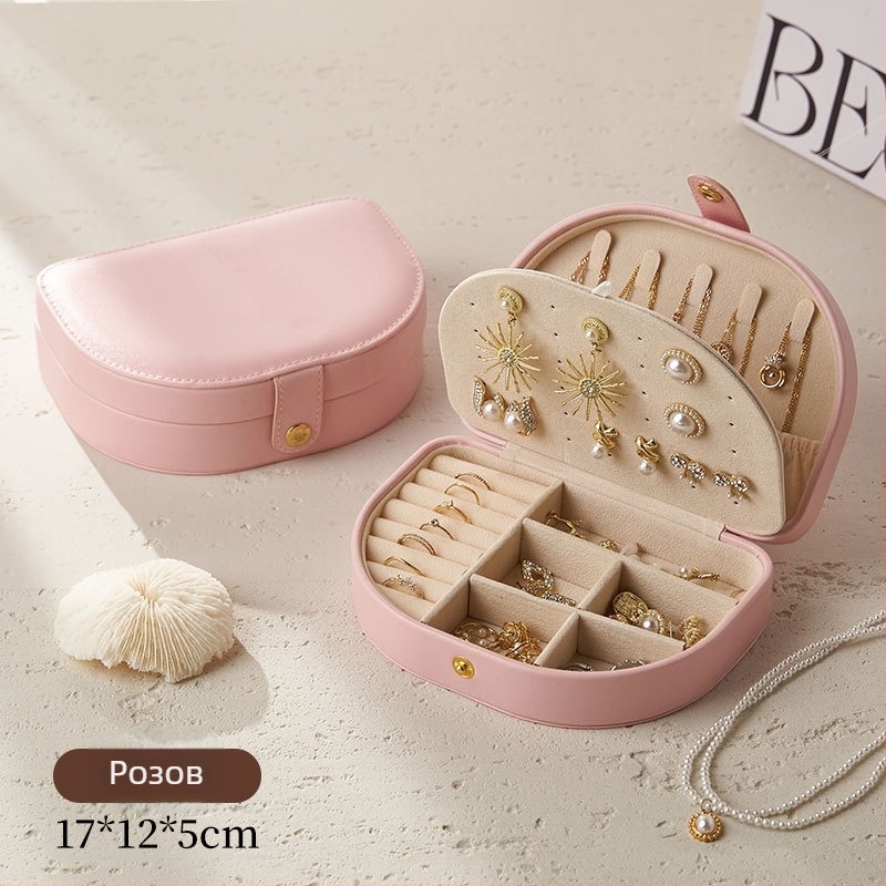 Кожена кутия за бижута за пътуване, винтидж стил, модел Msy2025-1027, твърд корпус, солиден дизайн