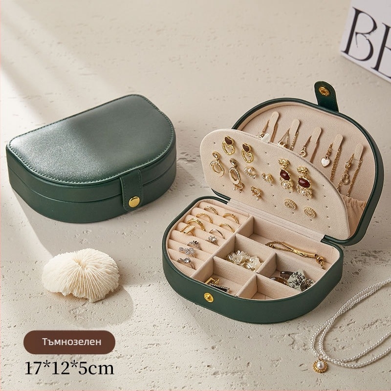 Кожена кутия за бижута за пътуване, винтидж стил, модел Msy2025-1027, твърд корпус, солиден дизайн