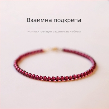 Гривна от кристал с гранат, ръчно изработена, Hua Ying, за жени, вълнообразен дизайн