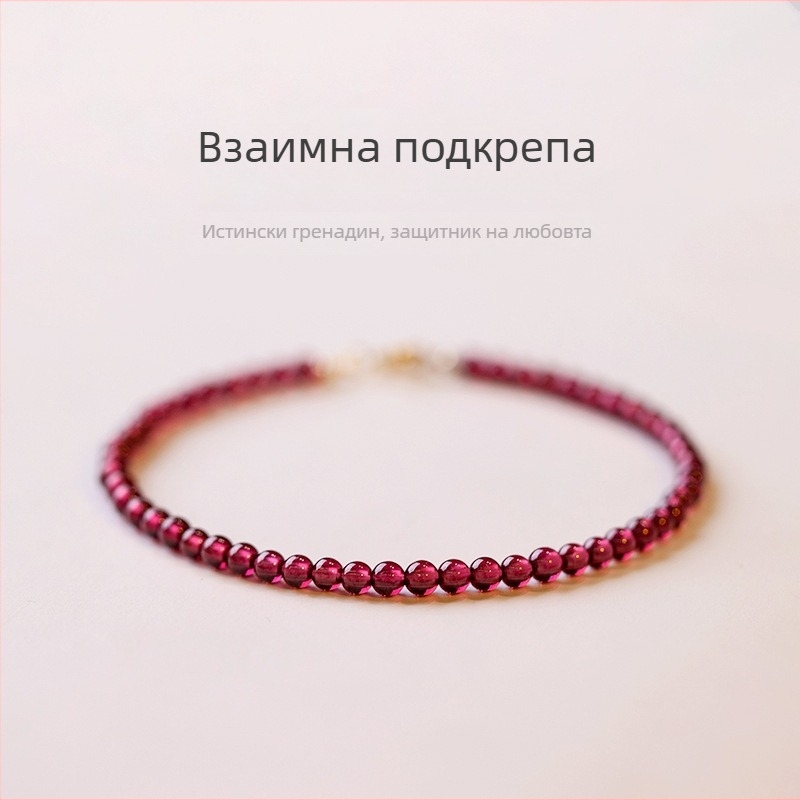 Гривна от кристал с гранат, ръчно изработена, Hua Ying, за жени, вълнообразен дизайн