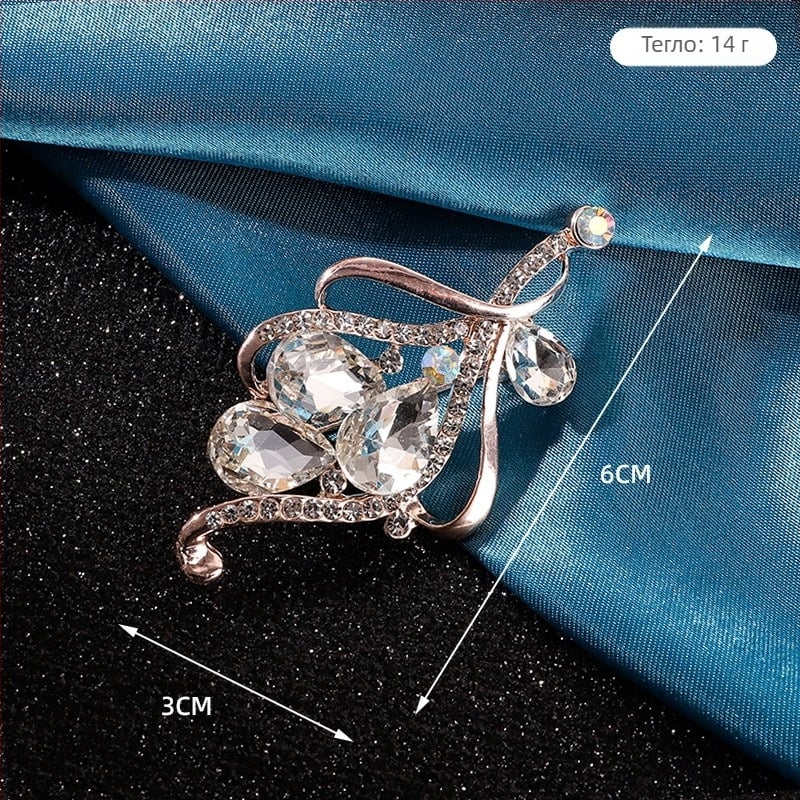 Брошка - унисекс дизайн с цвете, сплав, електроплакиране, корейски стил