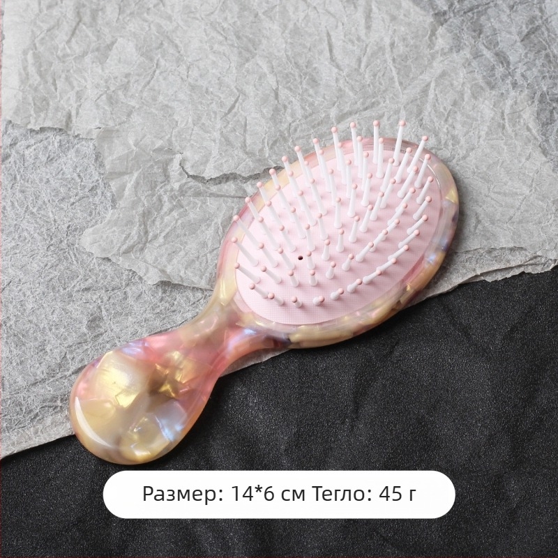 Ацетатен овален гребен за коса, ръчна изработка, женски стил