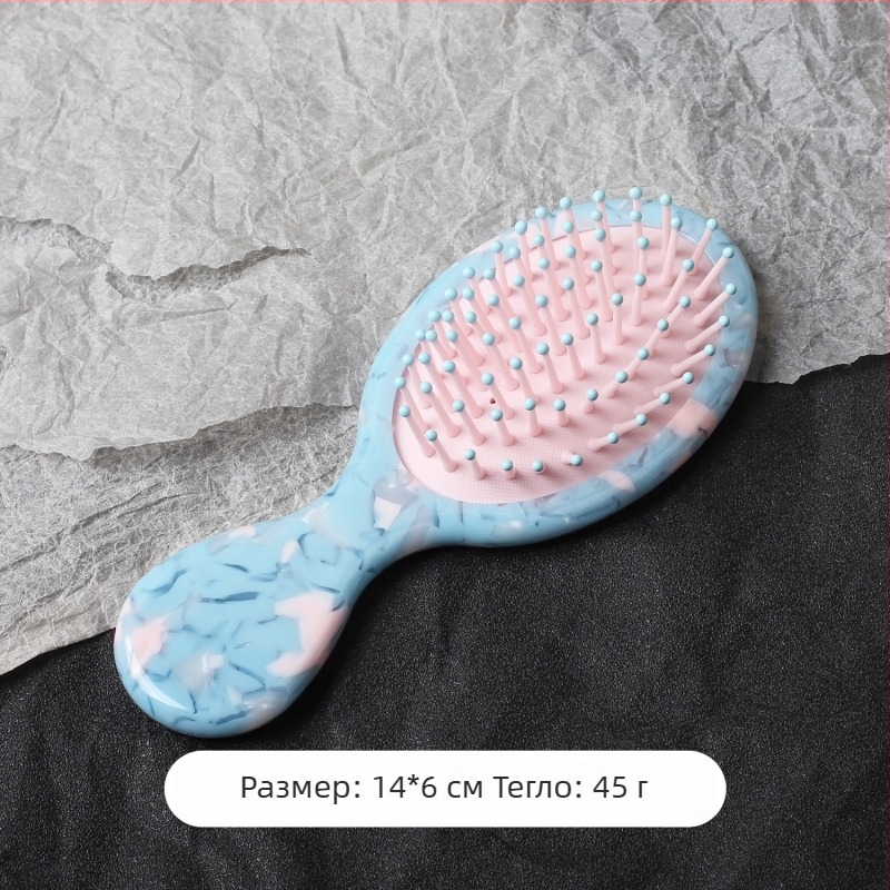 Ацетатен овален гребен за коса, ръчна изработка, женски стил