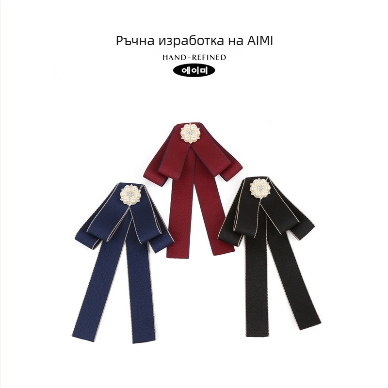 Женска JK риза с яка-панделка и цвете на яка, Материал: Агат, Подплата: Полиестер