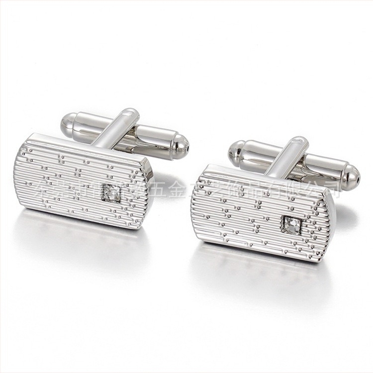 Комплект копчета за маншети и клипс за вратовръзка от мед, геометричен дизайн, инкрустирани с кристали