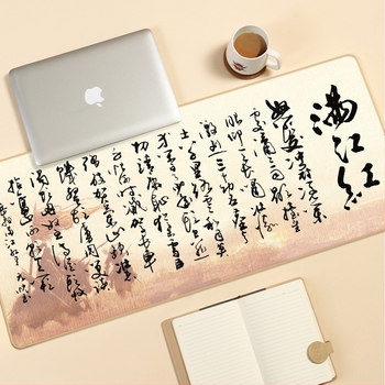 Гумирана подложка за бюро, двустранна, нехлъзгаща, OEM персонализиране, мотиви поезия и живопис